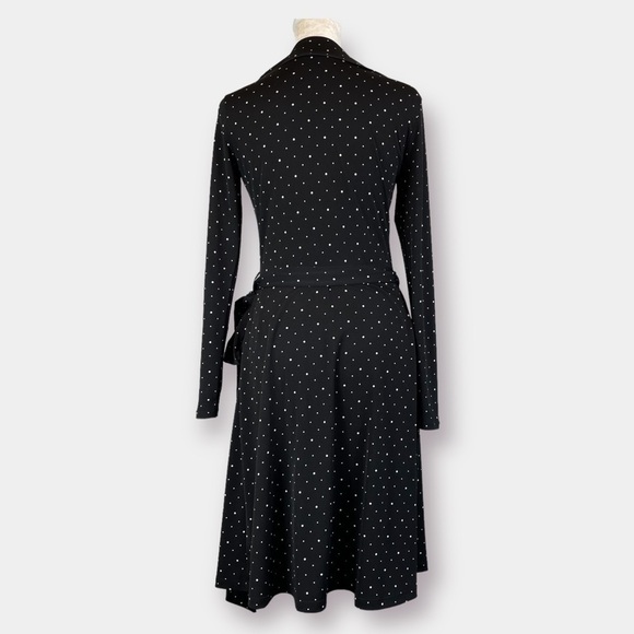 NEW Banana Republic Polka Dot Wrap Dress Black White Size Xtra Small - Picture 2 of 6